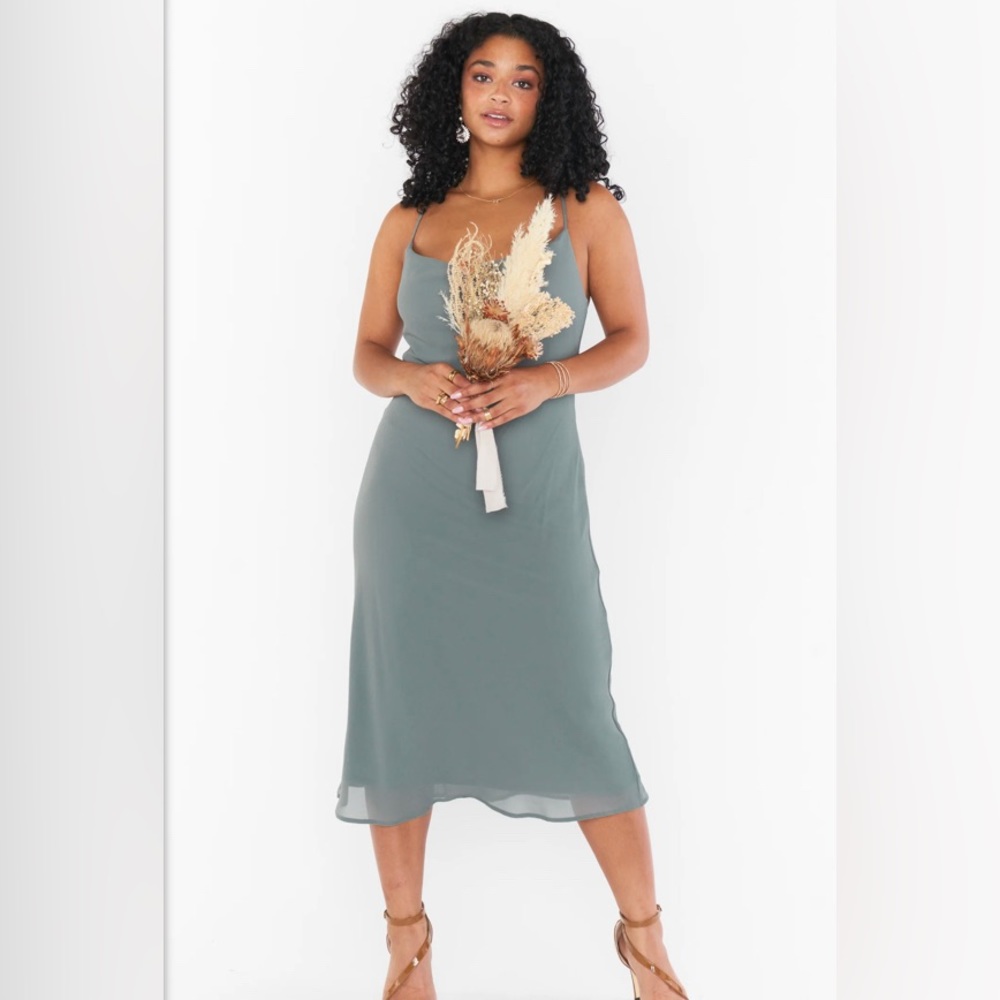 Verona Cowl Dress Deep Sage M
